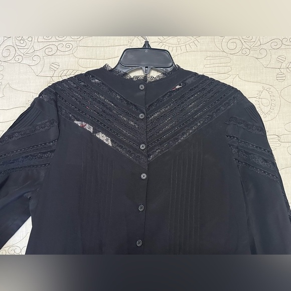 NWT Zadig & Voltaire Roxy Silk Dress M Black Lace - Picture 7 of 13